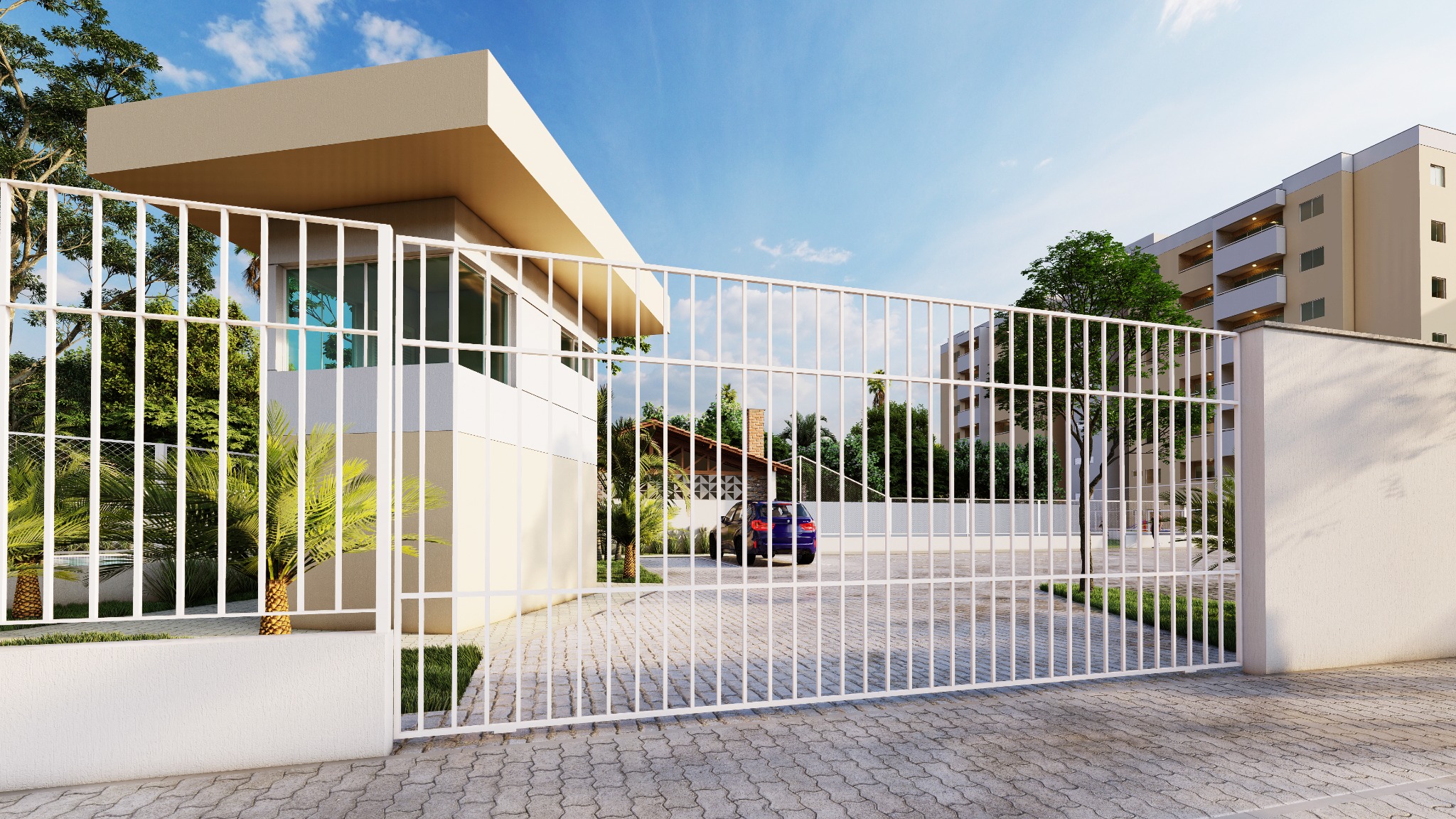 Guarita e acesso do condomínio